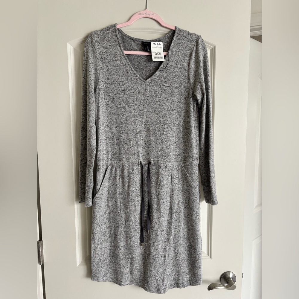 Heather Gray Long Sleeve Casual Dress